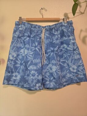 Southern Lure Large Men's Blue Floral Swim Trunks